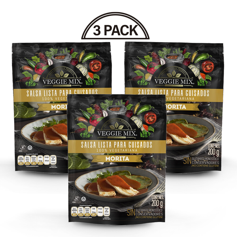 Salsa Morita Lista para Guisados. Paq 3 Pzas