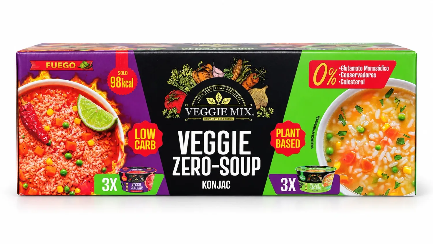 Veggie Zero Soup Fuego &amp; Sabor Original - 6 Pack