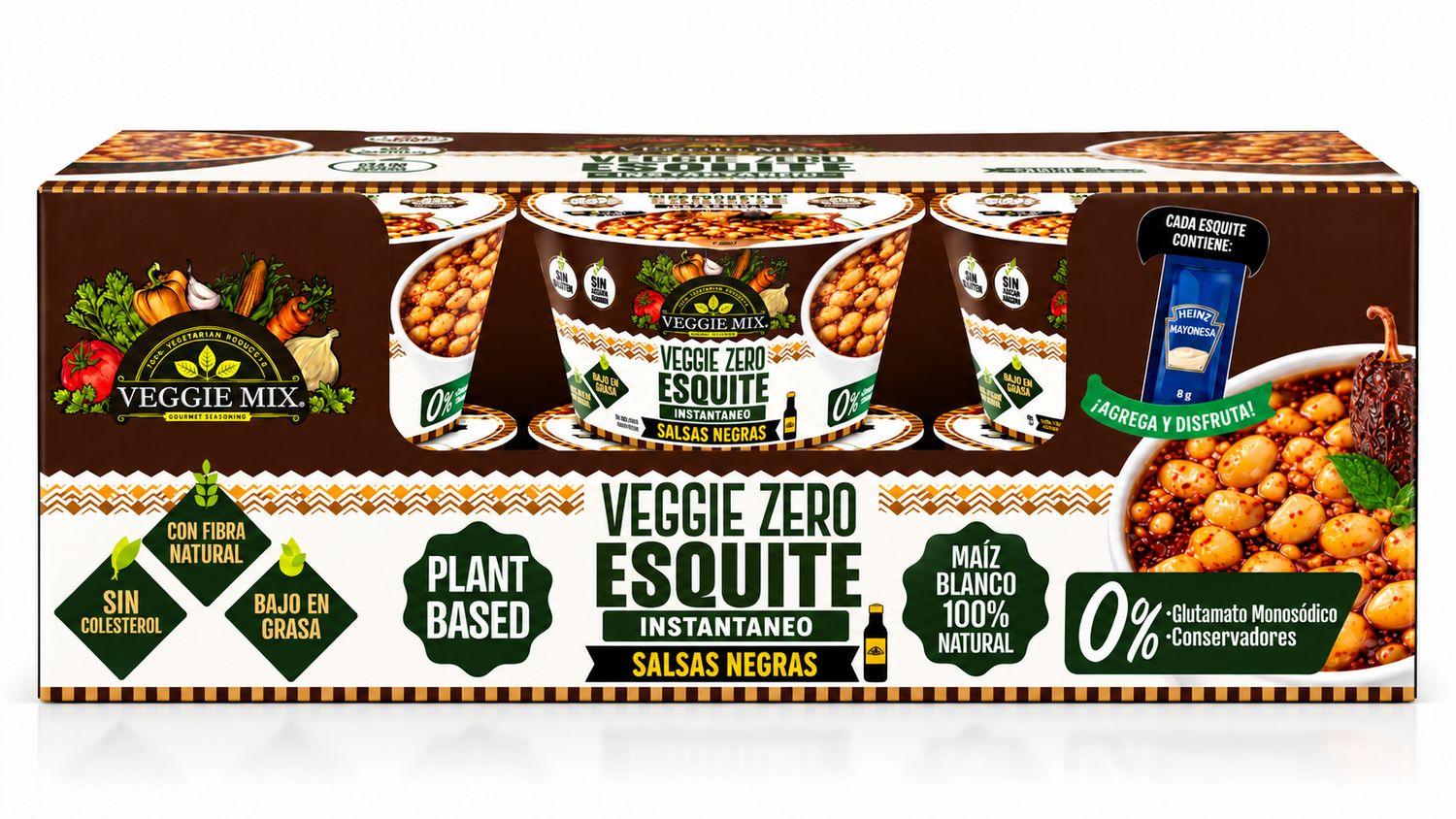 Veggie Zero Esquite Salsas Negras - 6 Pack