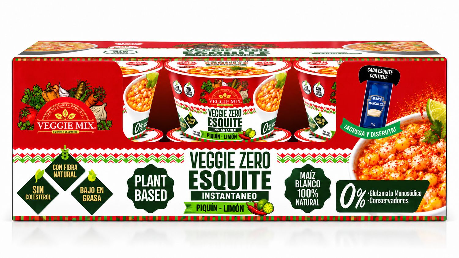 Veggie Zero Esquite Piquin - Limón - 6 Pack