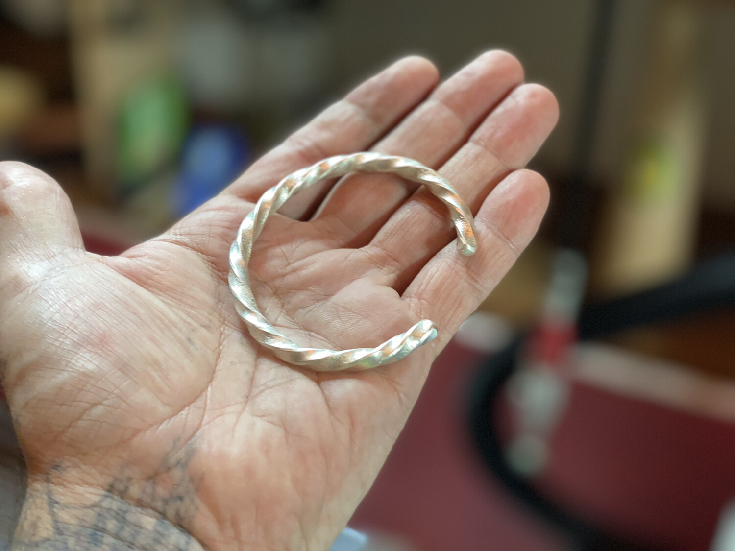 Solid Silver Heavy Braclet  