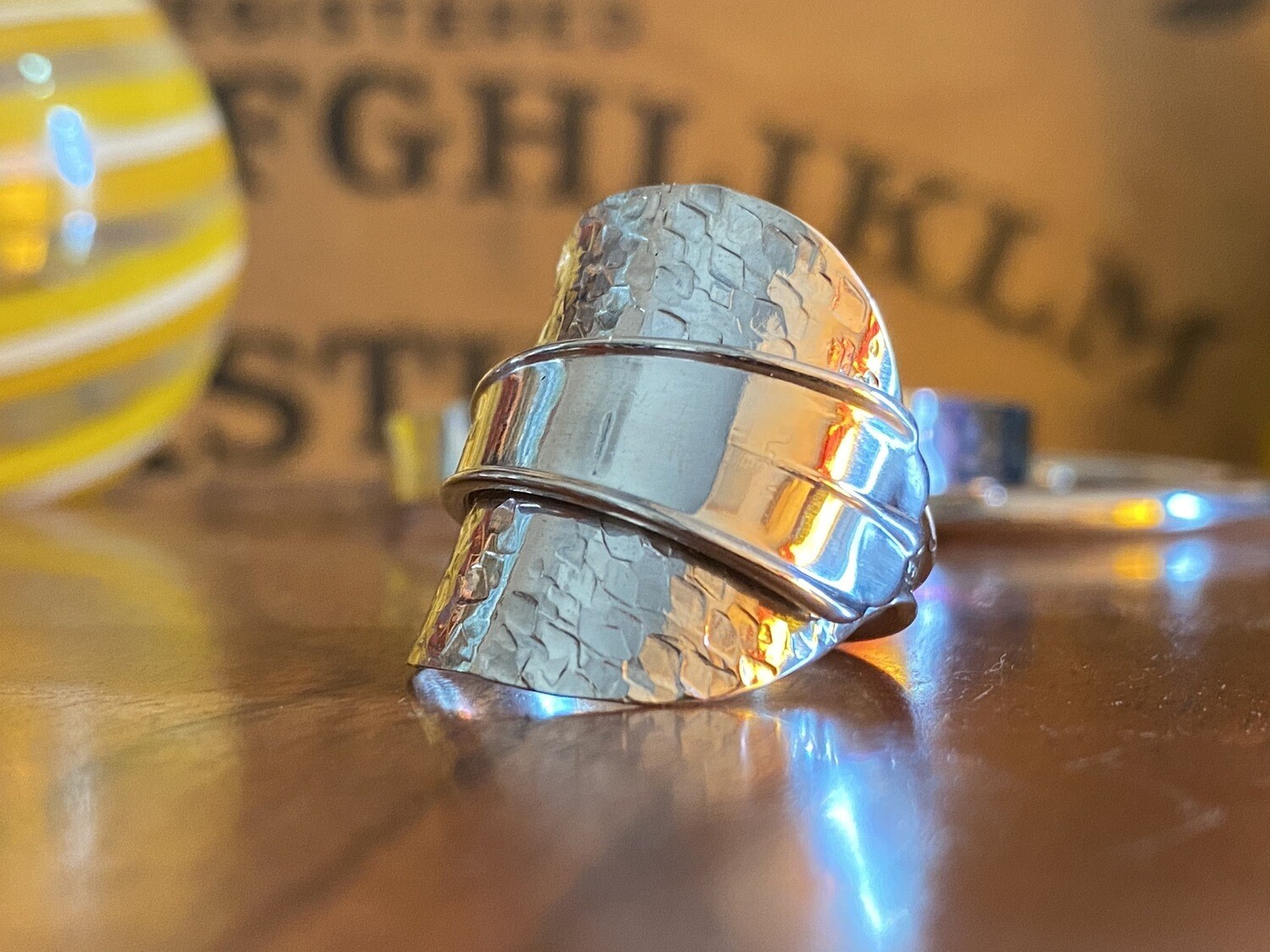 Full Hammered Spoon Ring