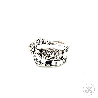 Rose Point Sterling Silver Spoon Ring