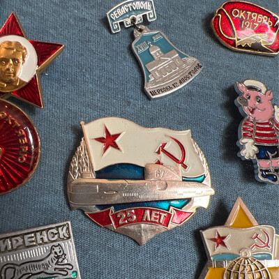 Vintage Soviet Era Enamel Pins