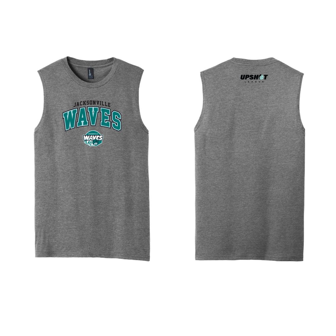 Jacksonville Waves District Grey Frost Priority Logo Muscle Tank