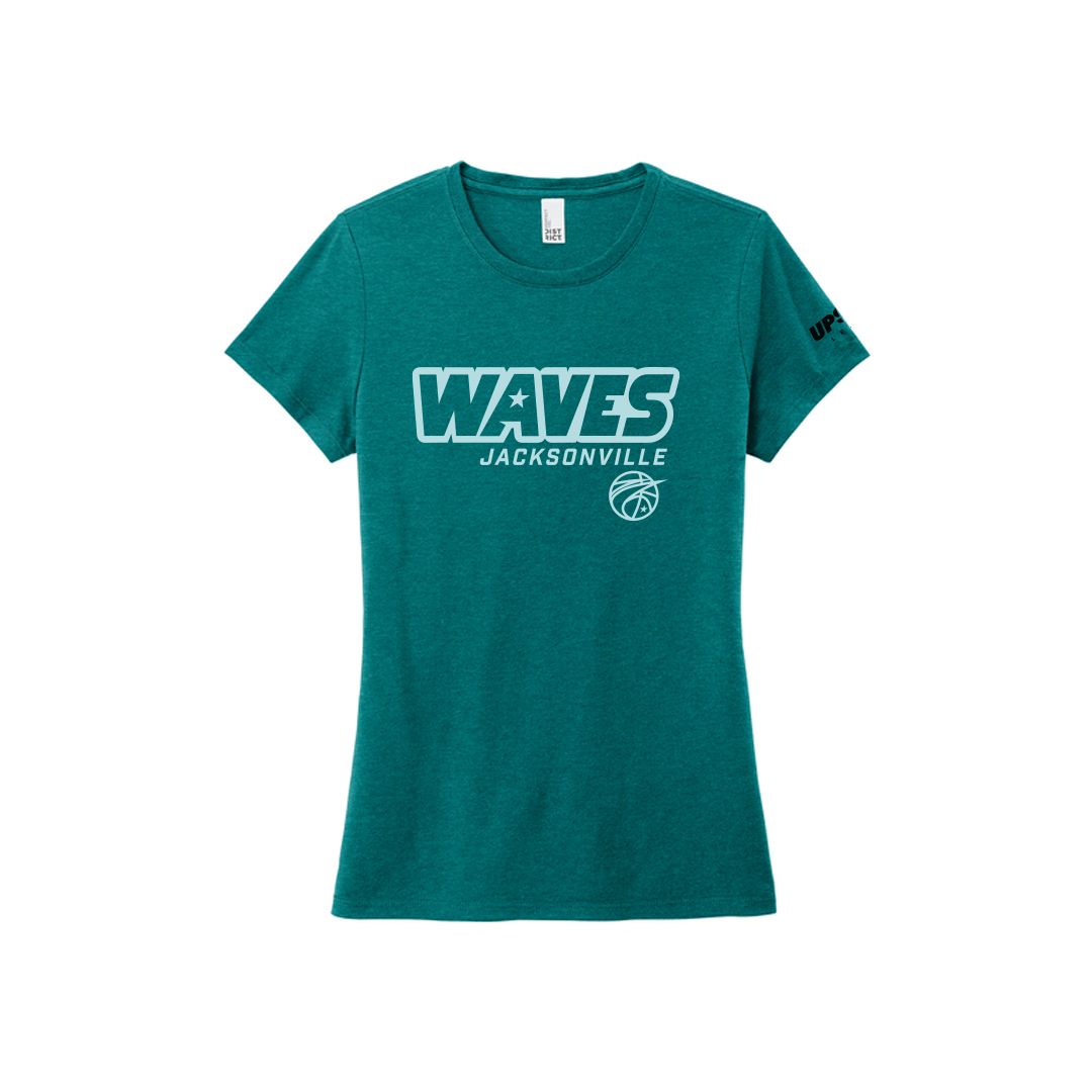 Jacksonville Waves Women's Heathered Teal Outline Tee