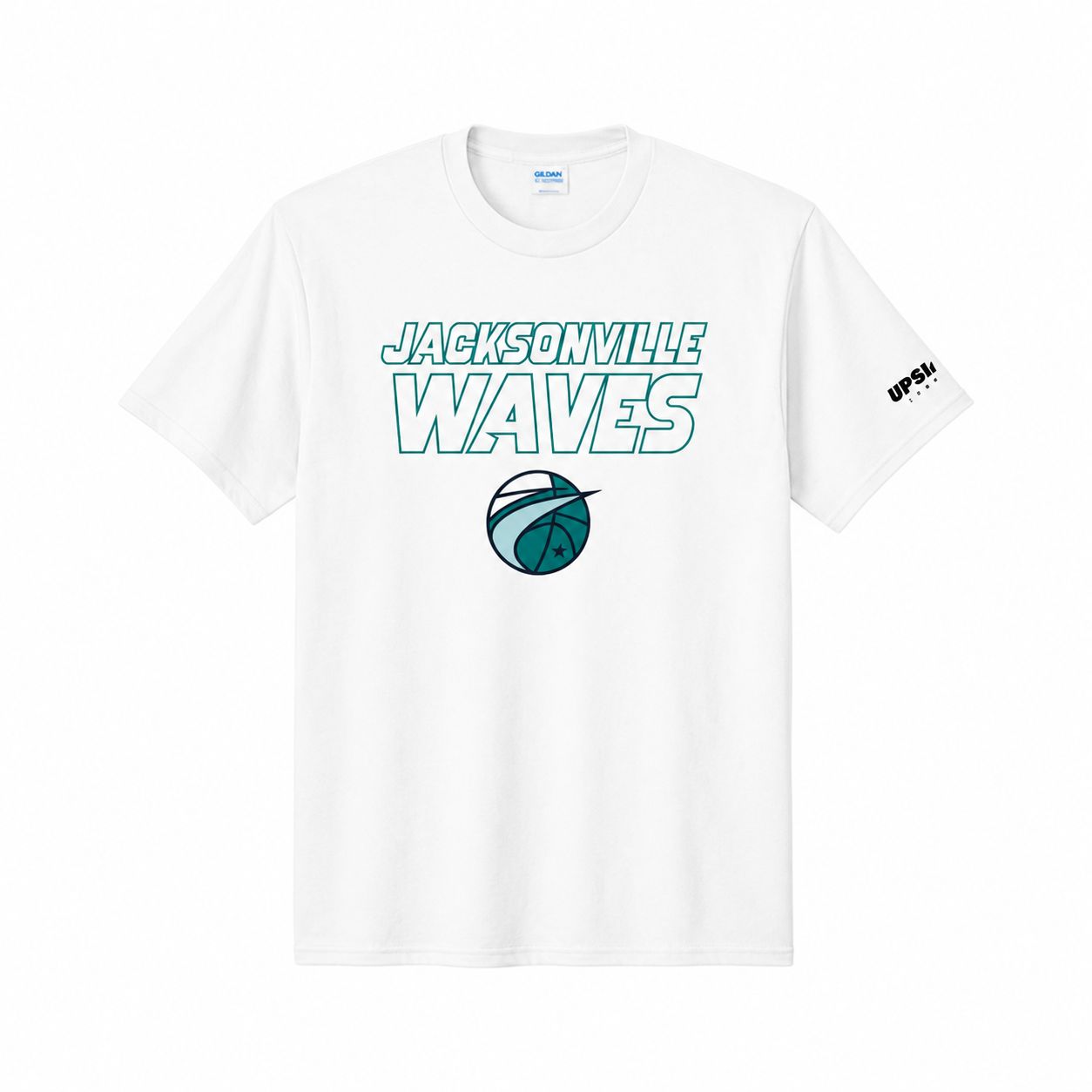 Jacksonville Waves White Port &amp; Co Swish Logo Cotton Tee