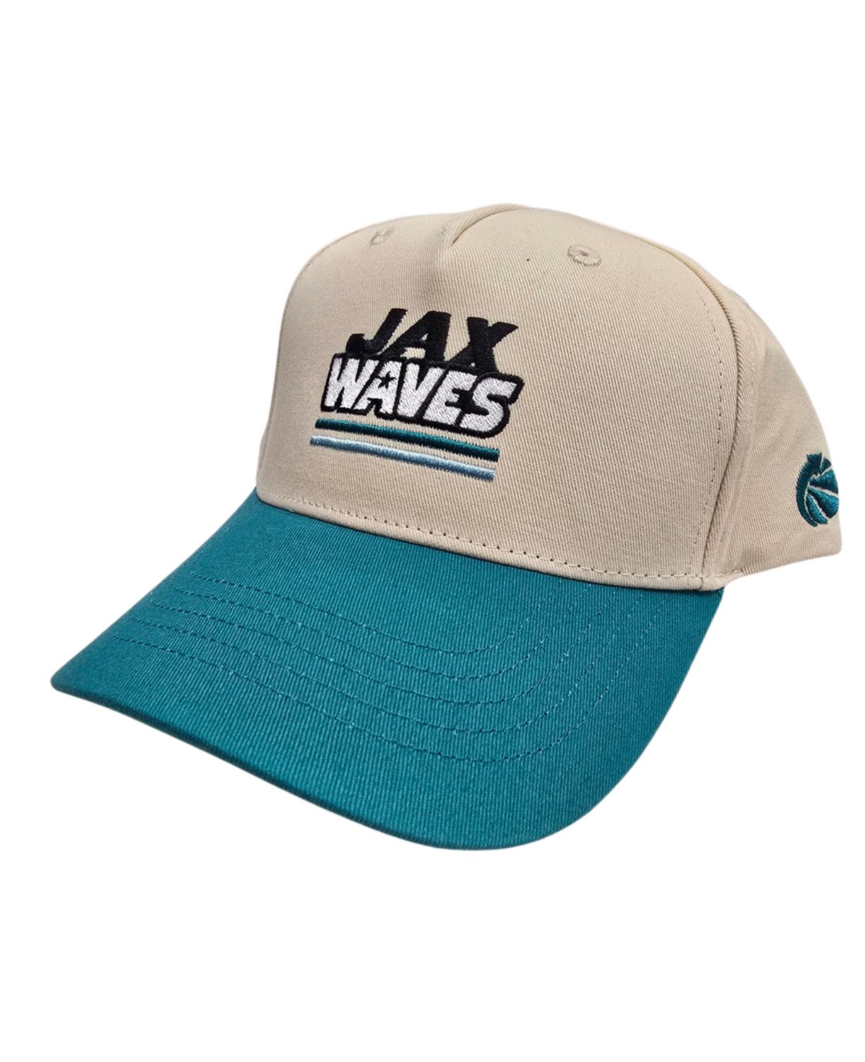 Jacksonville Waves Tan/Teal Wordmark Trucker Hat