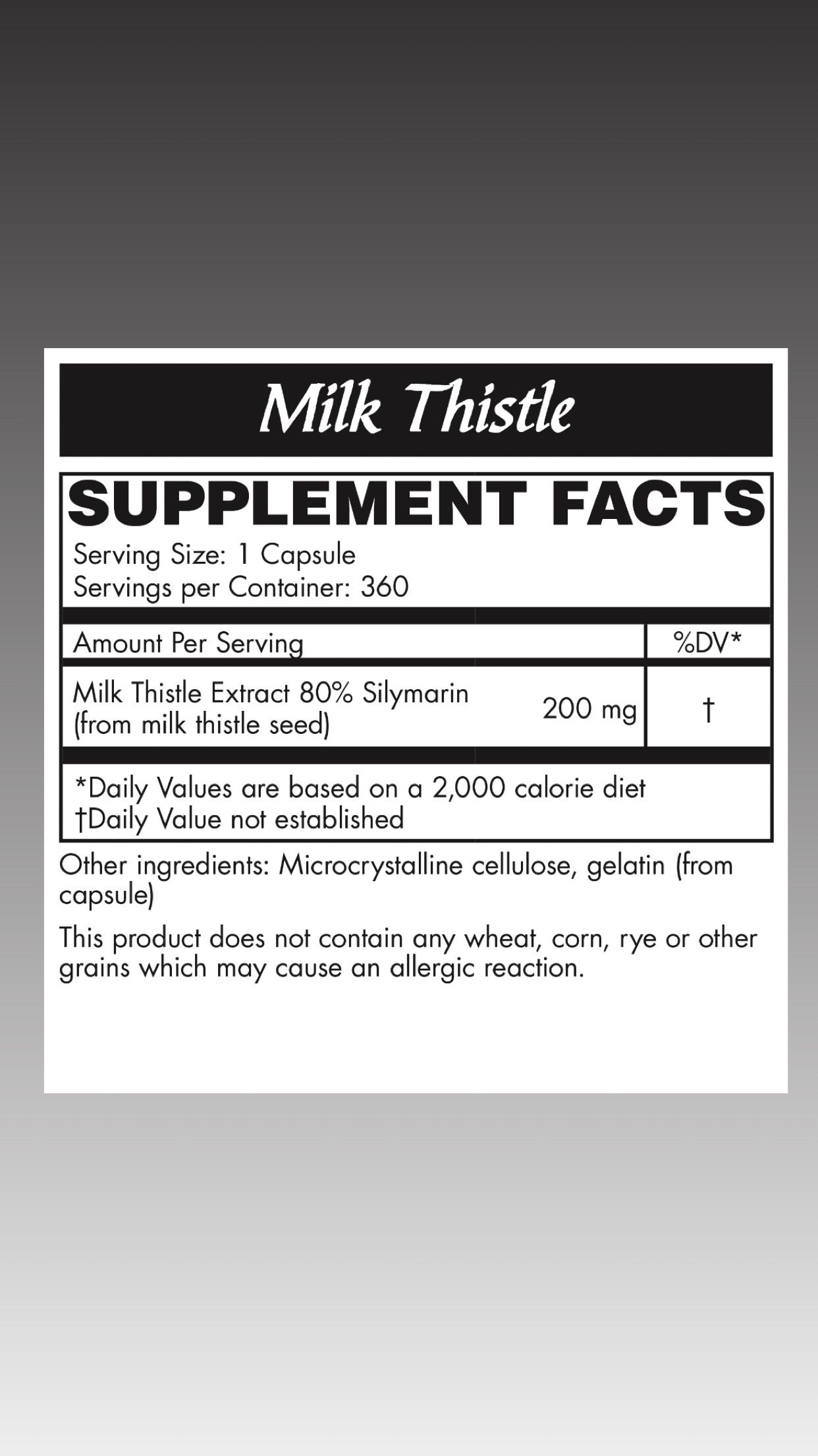 Milk Thistle 360 count