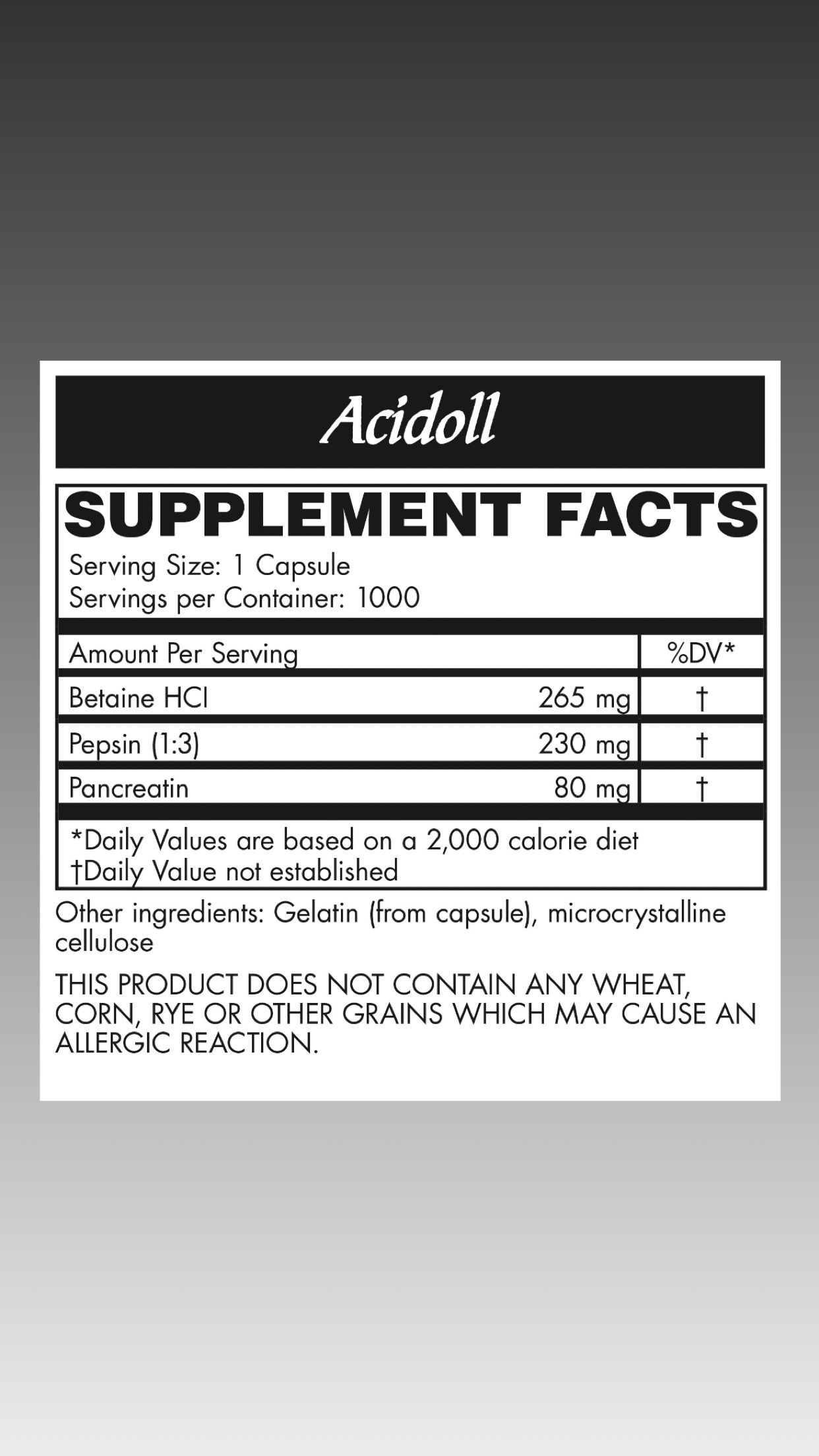 Acidoll Capsules 1000 count