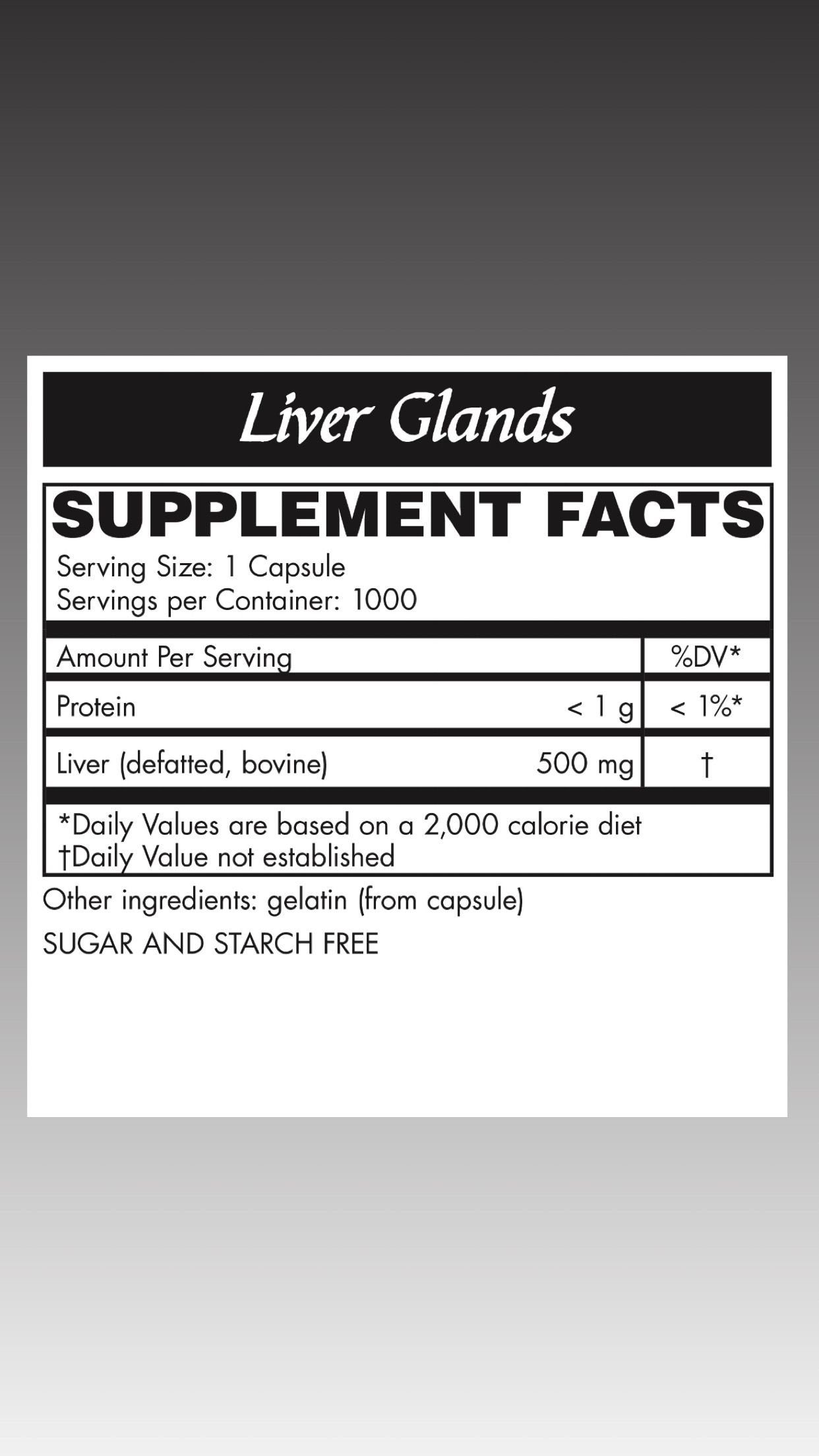 Liver Capsules 1000 count