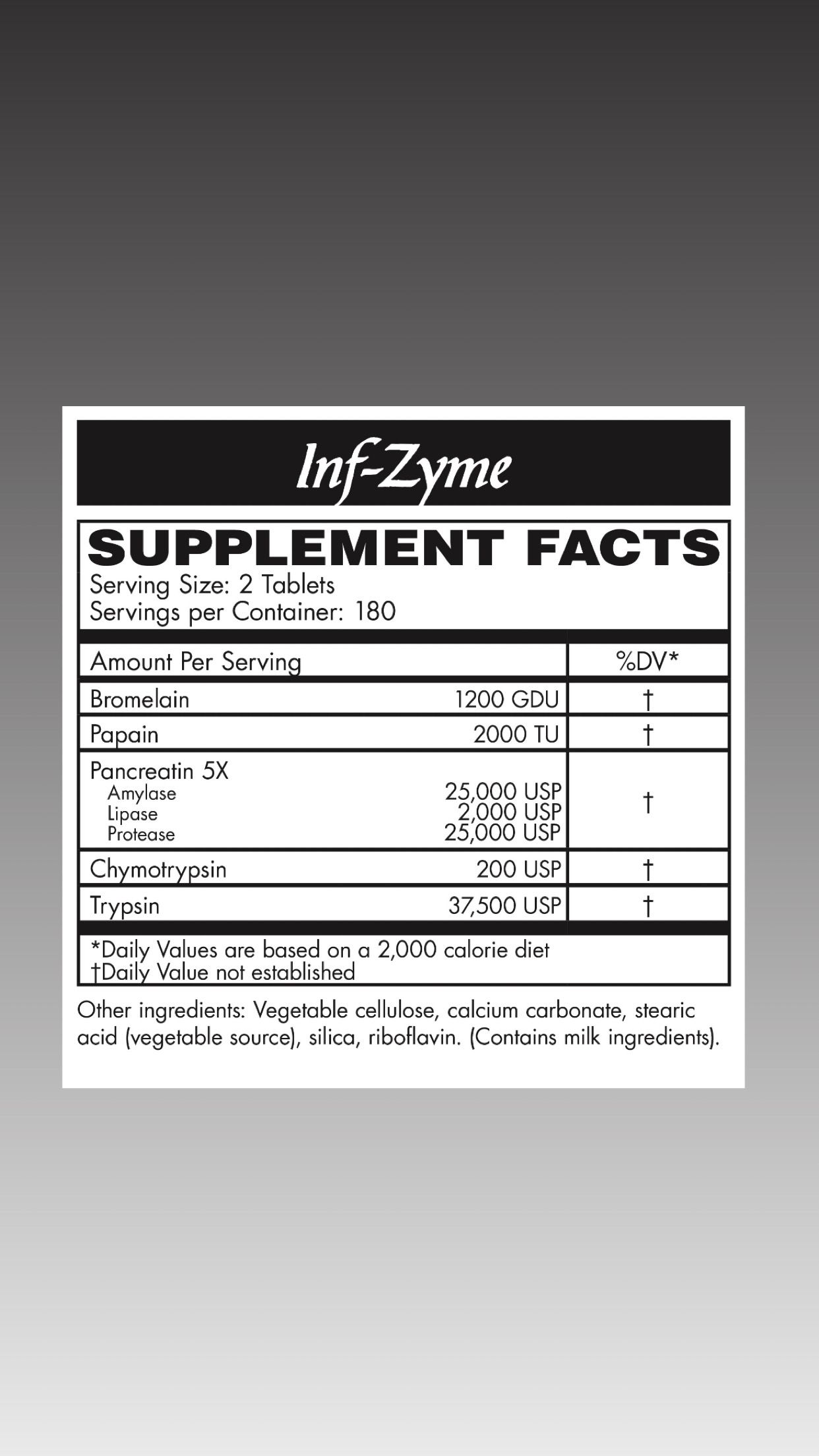Inf-Zyme 360 count tablets