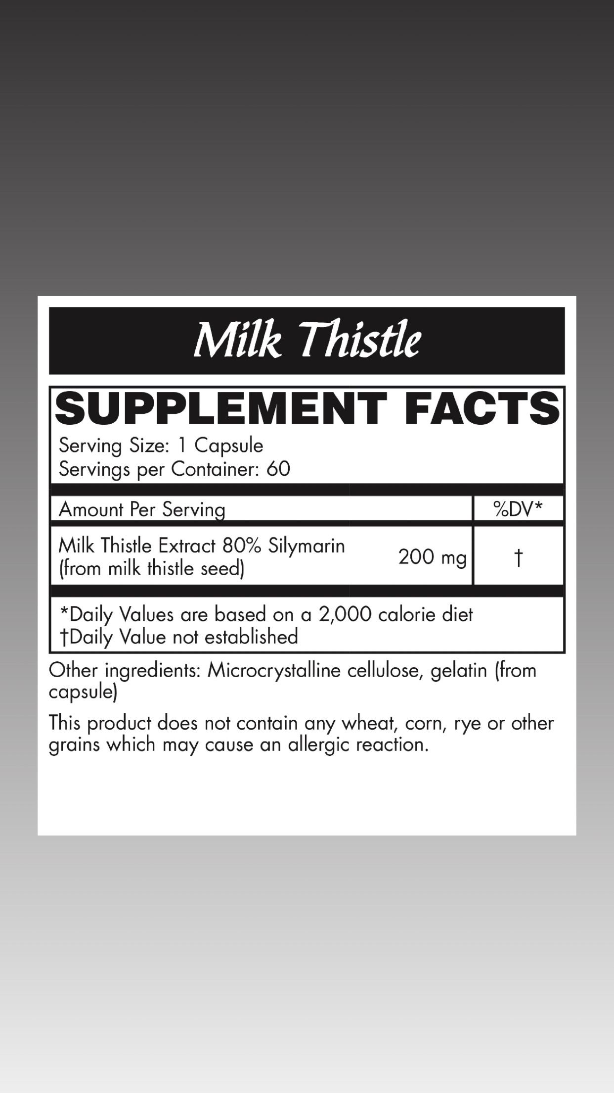Milk Thistle 60 count