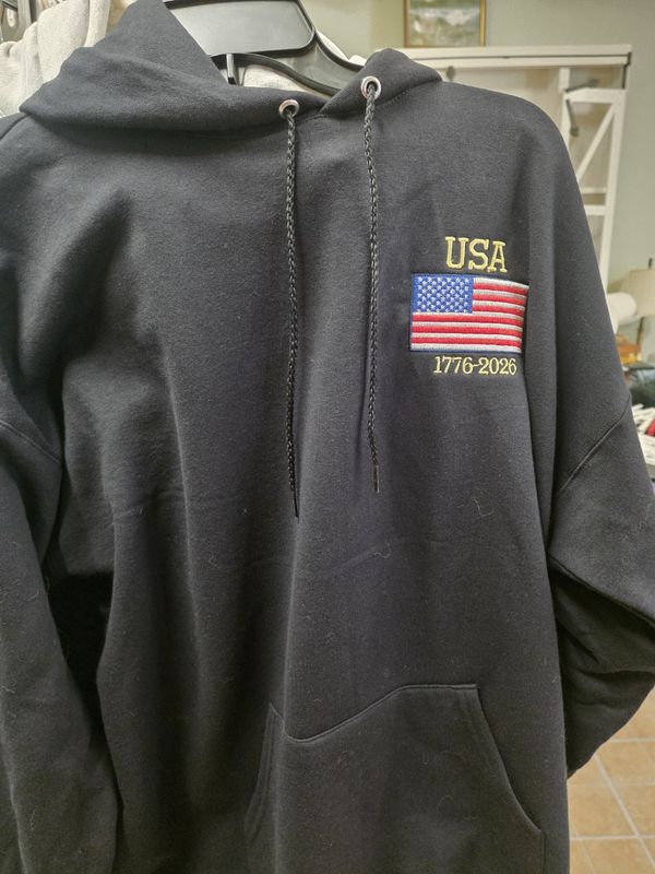 Hanes Hoodie With USA Flag