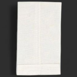 White Hemstitched Guest Towel Panama Weave