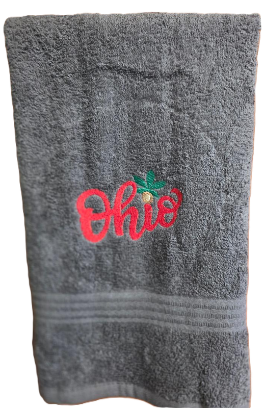 Hand Towel with Ohio Embroidered on it