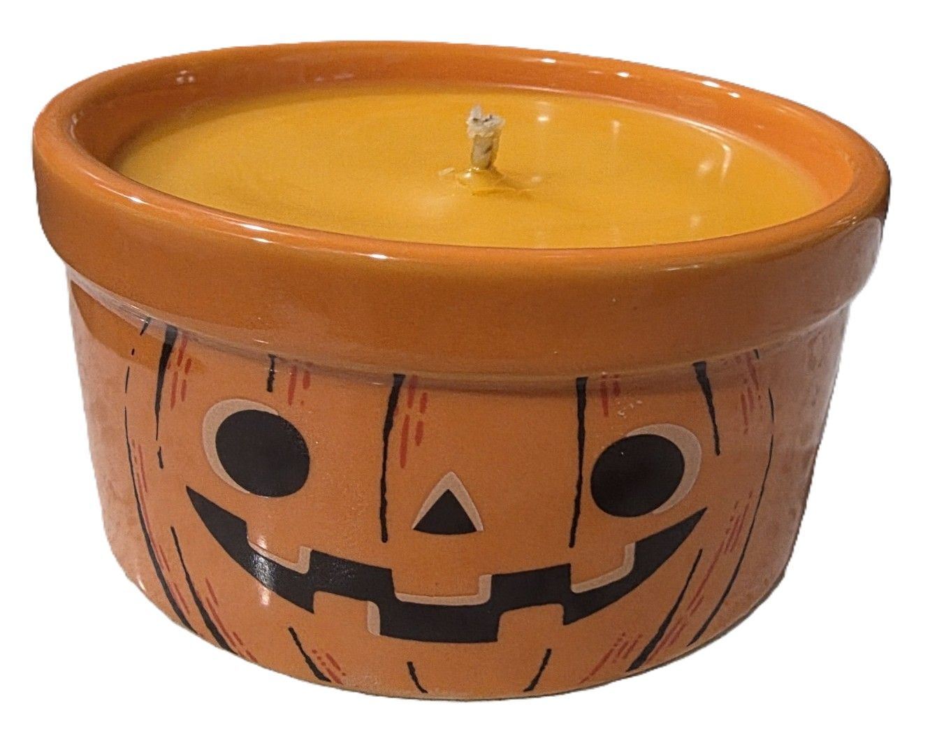 Candle- Face on a medium vessel, color: Orange