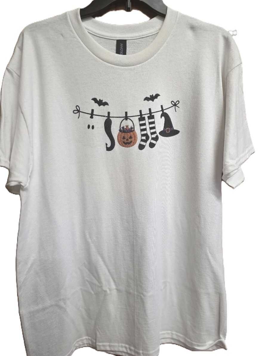 Port &amp; Co X Large Tee with Items Hanging from a Clothesline