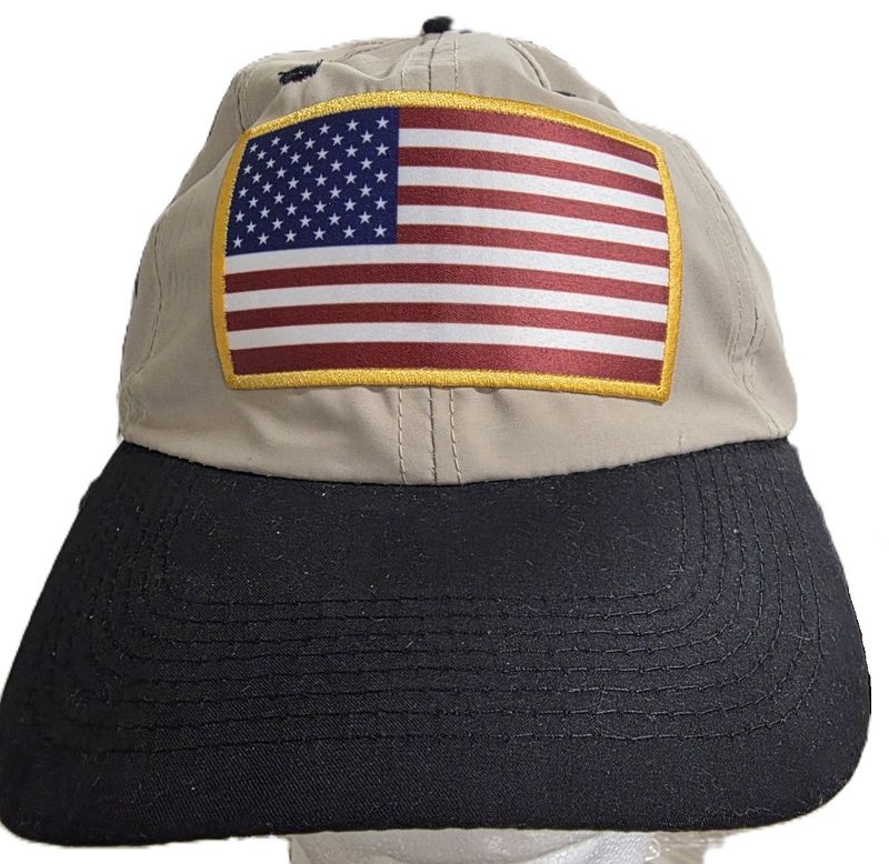 6 Panel Low Profile Baseball Cap with USA Flag