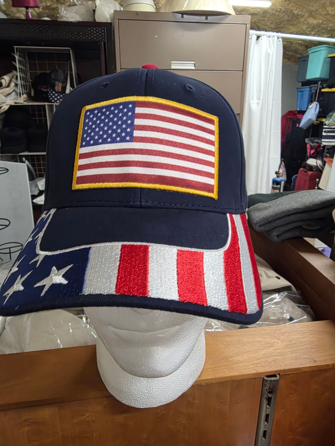 Patriotic 6 Panel Low Profile Baseball Cap With USA Flag