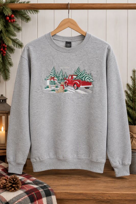 Core Fleece Crewneck Sweatshirt with Tree Farm scene