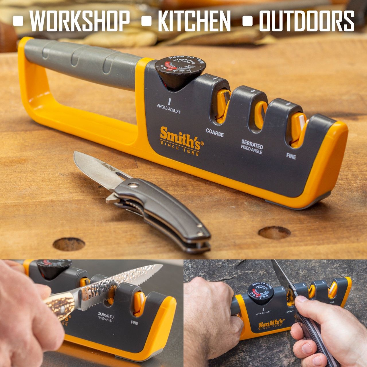 Smith's Adjustable Angle Pull-Thru Knife Sharpener