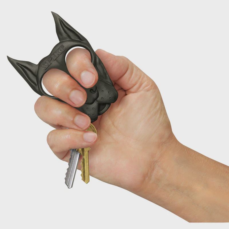 Spike Self Defense Keychain, Color: Black