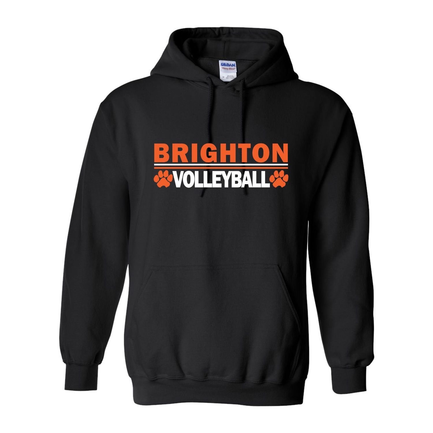 Brighton Volleyball Basic Hoodie BV1, Add Name to Back?: No, Color: Black, Size: Adult 2X-Large