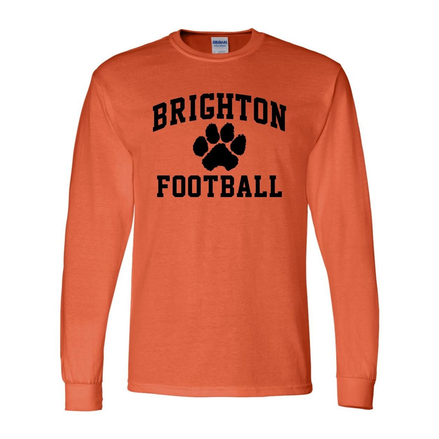 Brighton Football Basic L/S Tee BF1, Color: Orange, Size: Adult 2X-Large