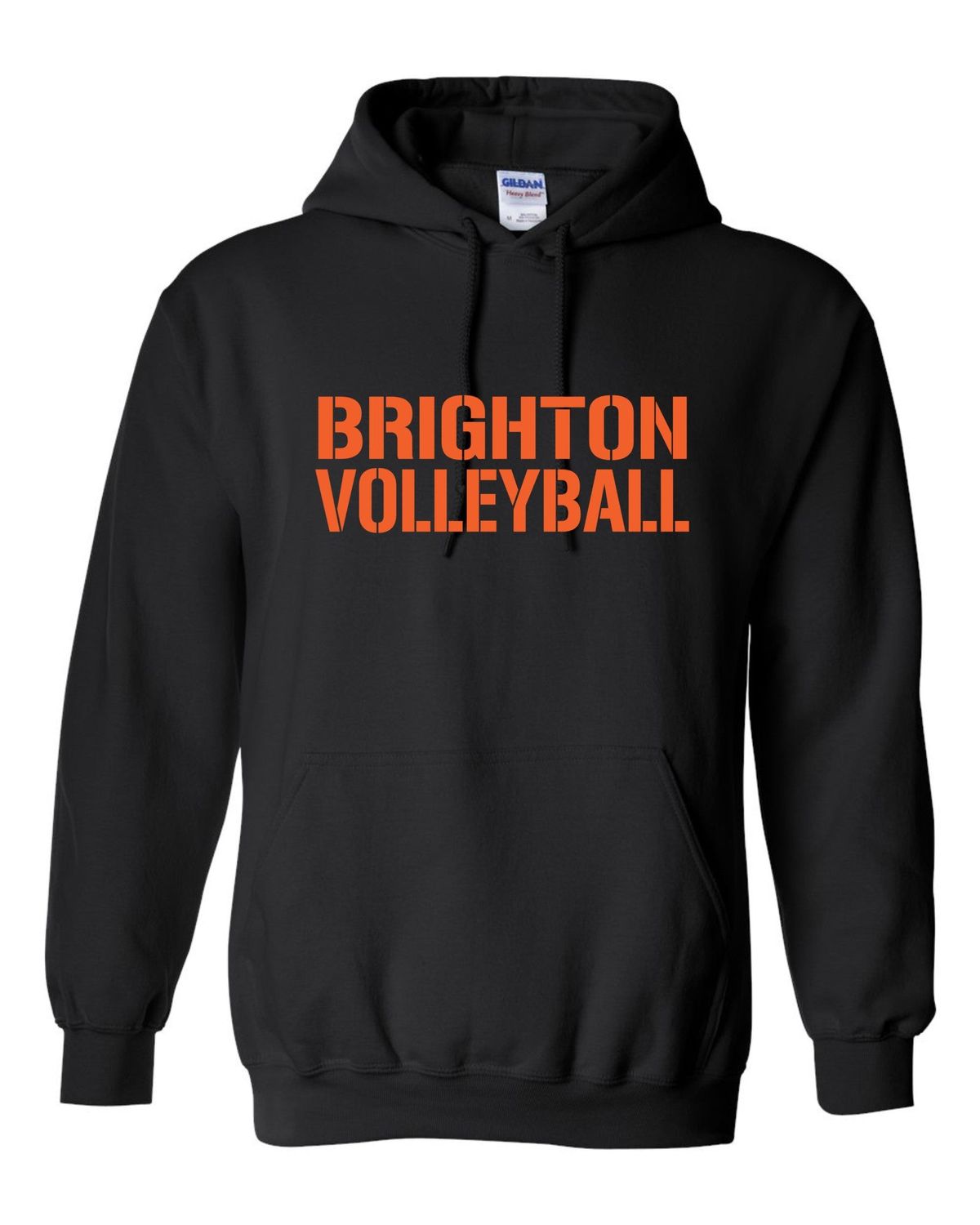 Brighton Volleyball Army Font Hoodie, Add Last Name to Back?: No, Color: Black, Size: Adult 2X-Large