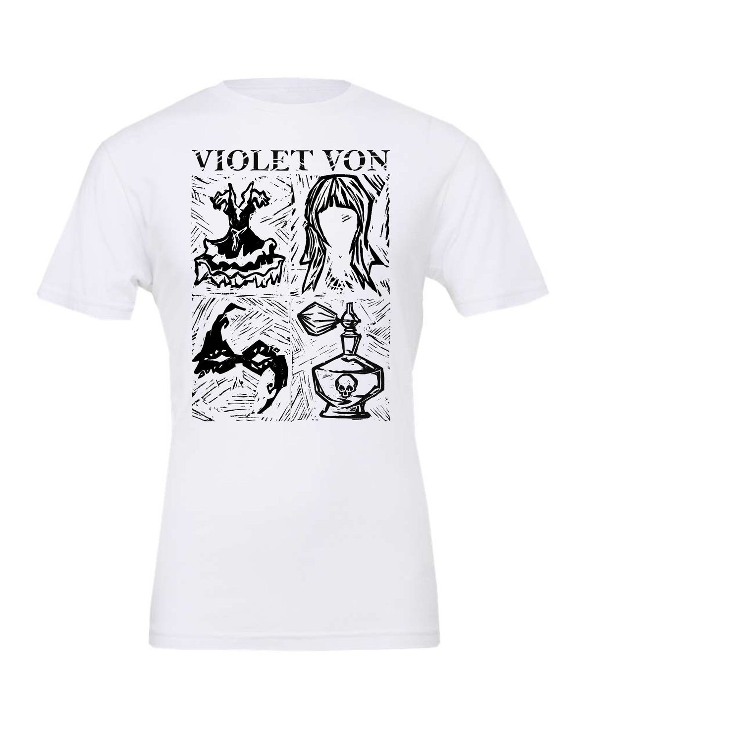 Violet Von Black Quad Art Short Sleeve Tee, Size: 2xl