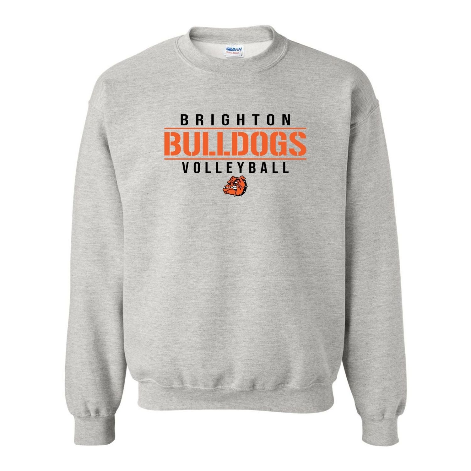 Brighton Volleyball BV04 Basic Crewneck, Add Last Name to the Back?: No, Color: Ash, Size: 2X-Large