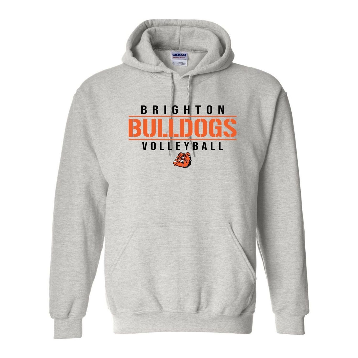 Brighton Volleyball BV04 Basic Hoodie, Add Last Name to the Back?: No, Color: Ash, Size: 2X-Large