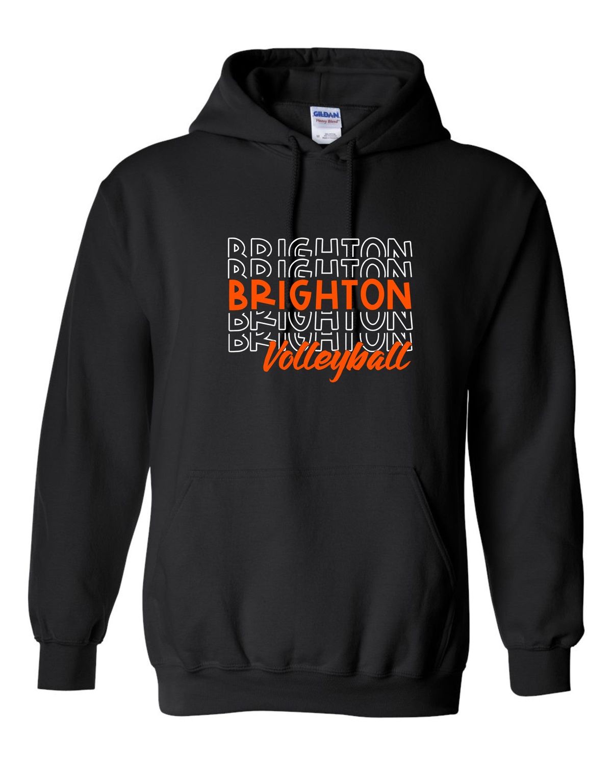 Brighton Volleyball Basic Hoodie - Repeat Design, Add Name to Back?: No, Size: Adult 2X-Large