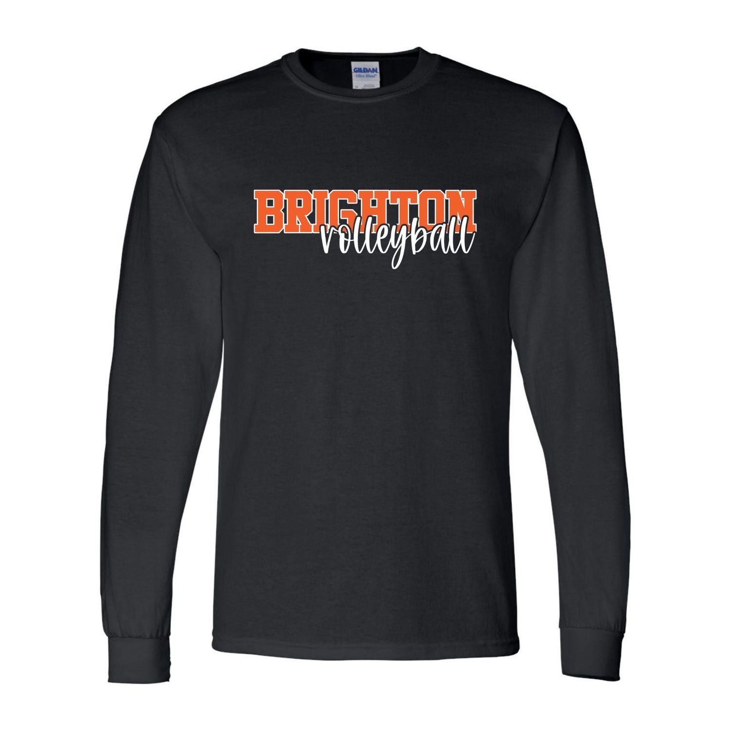 Brighton Volleyball Basic Long Sleeve Tee BV2, Color: Black, Size: Adult 2X-Large
