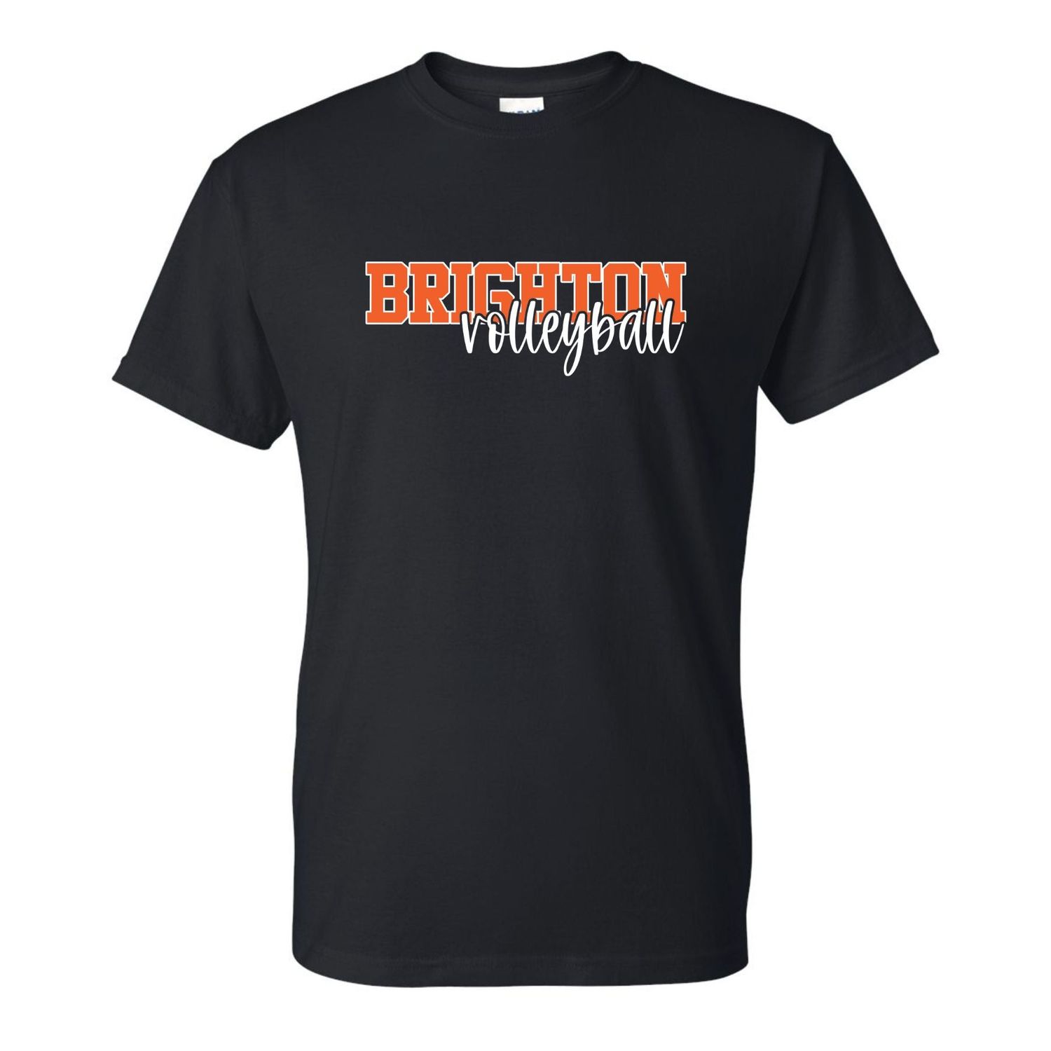 Brighton Volleyball Basic Tee BV2, Color: Black, Size: Adult 2X-Large