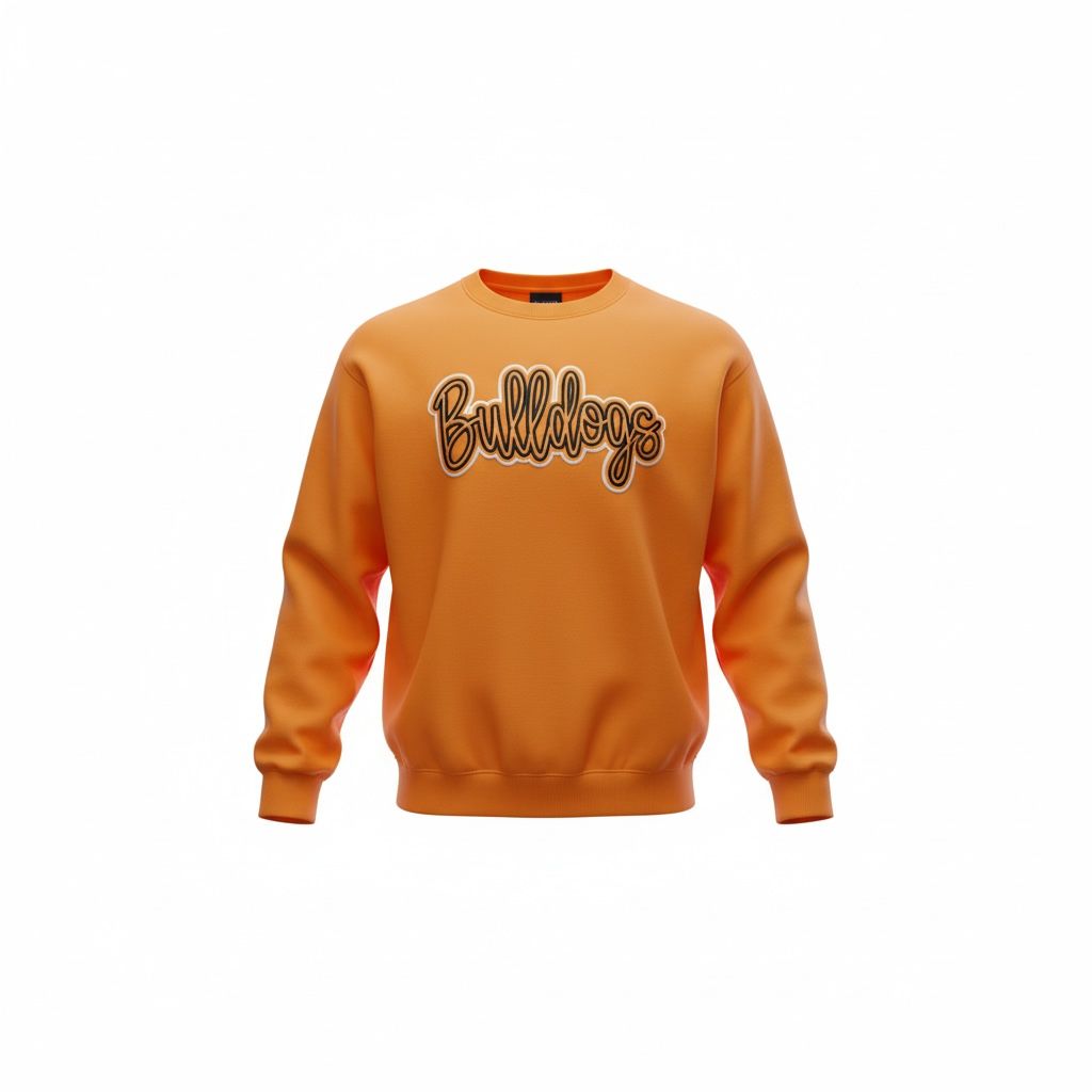 Bulldogs Stadium Script Embroidered crewneck