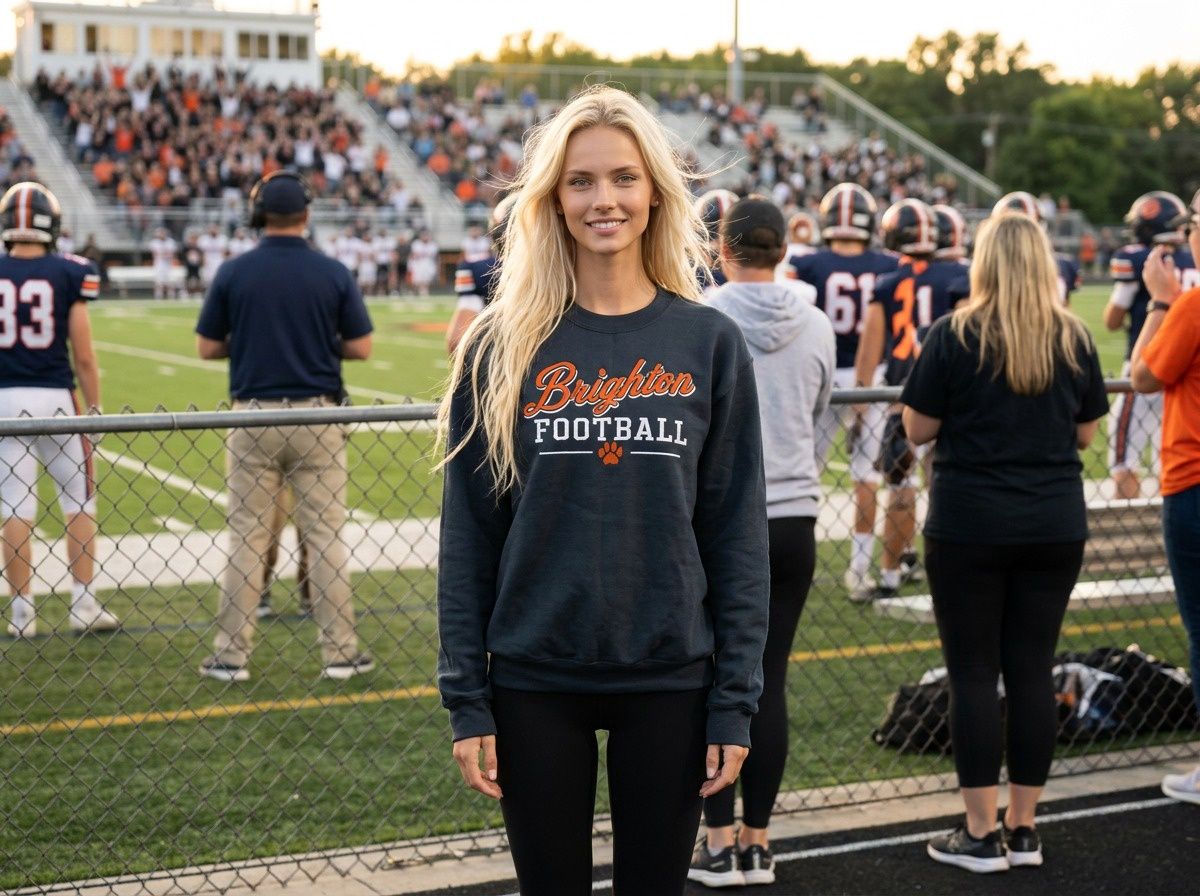 Brighton Football Friday Night Crewneck, Color: Black, Size: X-Small