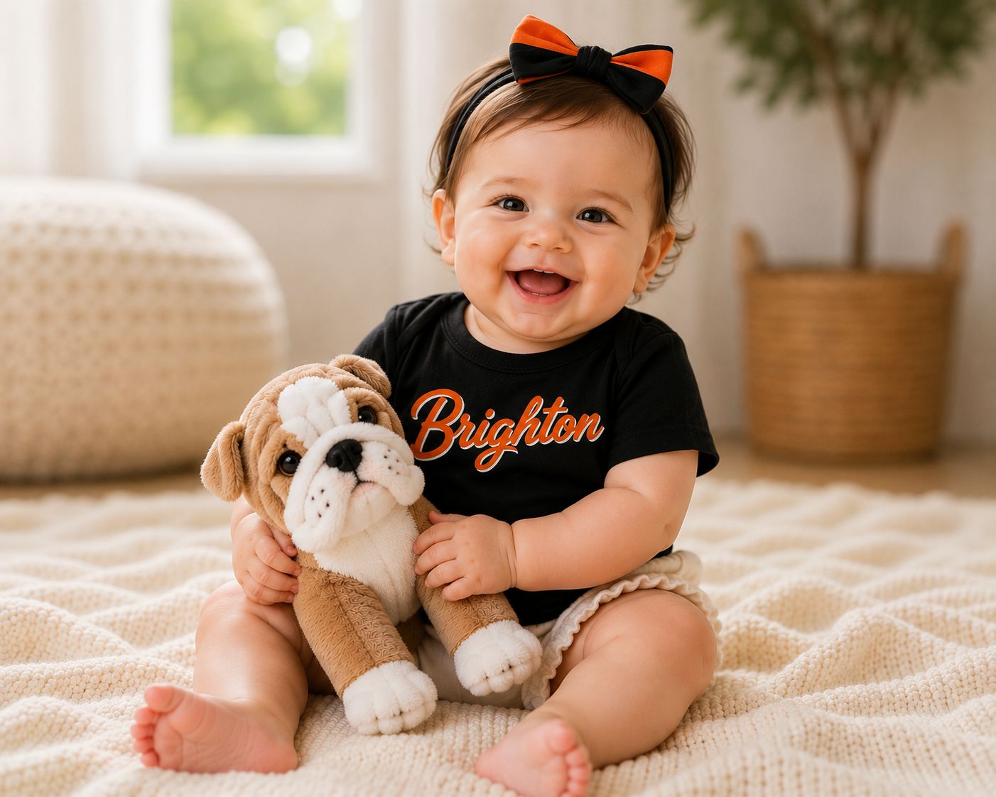 Brighton Heritage Script Infant/Toddler Premium Tee B140, Color: Black, Size: 3/6 Month