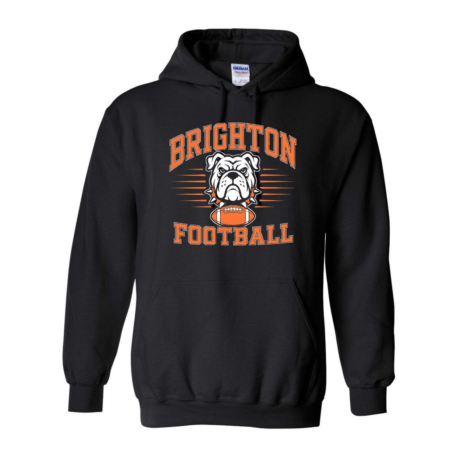 Brighton Football Basic Hoodie BF12, Add Last Name to Back?: Yes, Color: Black, Short Size: Youth X-Small