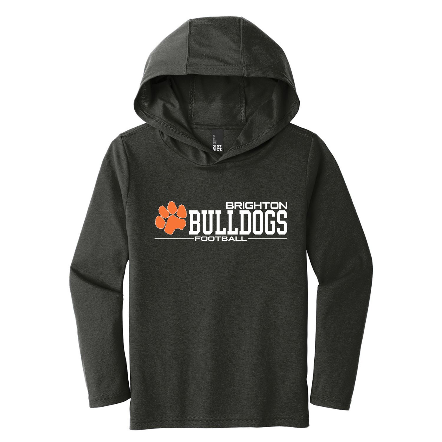 Brighton Football Triblend L/S Hooded Tee - BF6, Color: Black Frost, Short Size: Youth X-Small