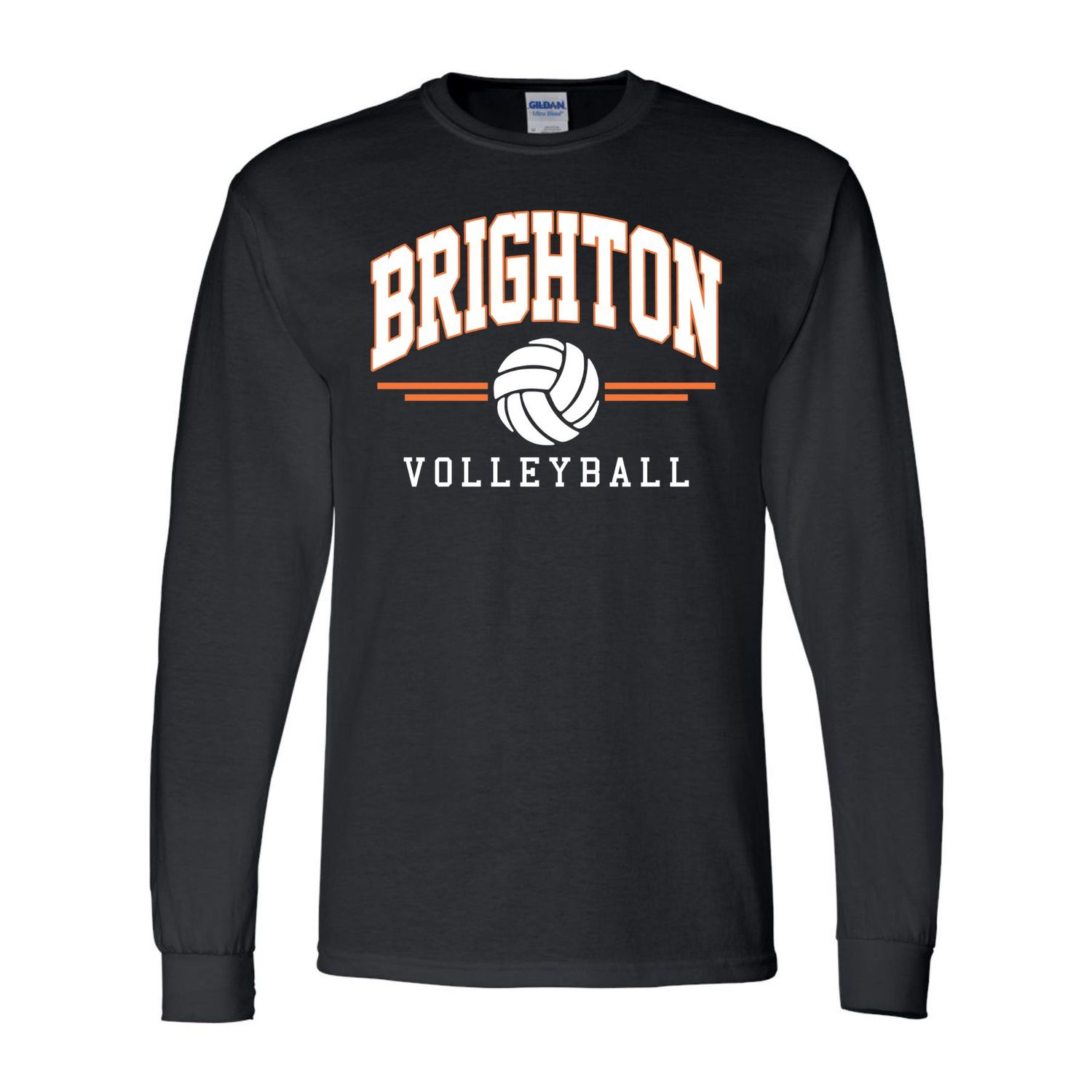 Brighton Volleyball Basic Long Sleeve Tee - BV06, Color: Black, Size: Youth Large