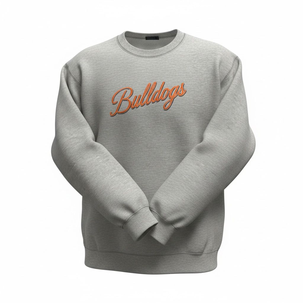 Bulldogs Varsity Script Embroidered Crewneck