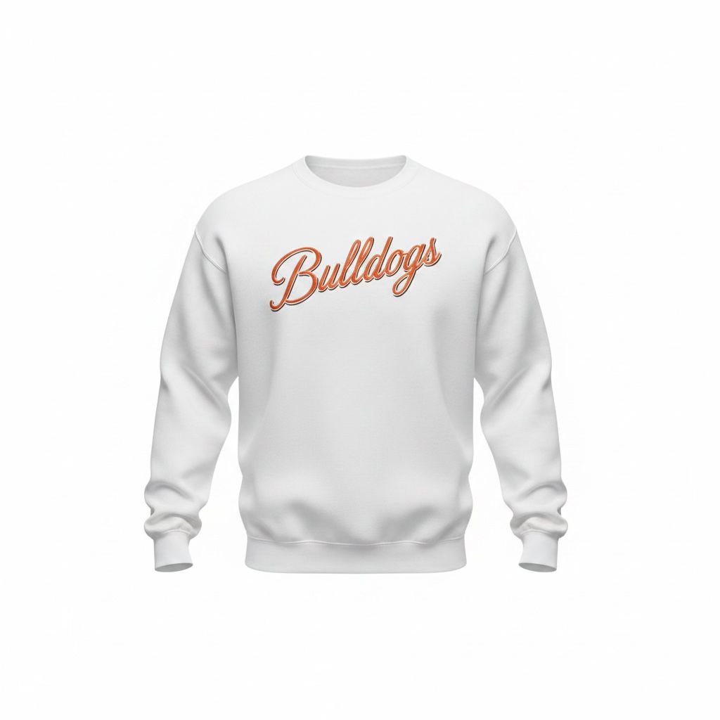Bulldogs Varsity Script Embroidered Crewneck