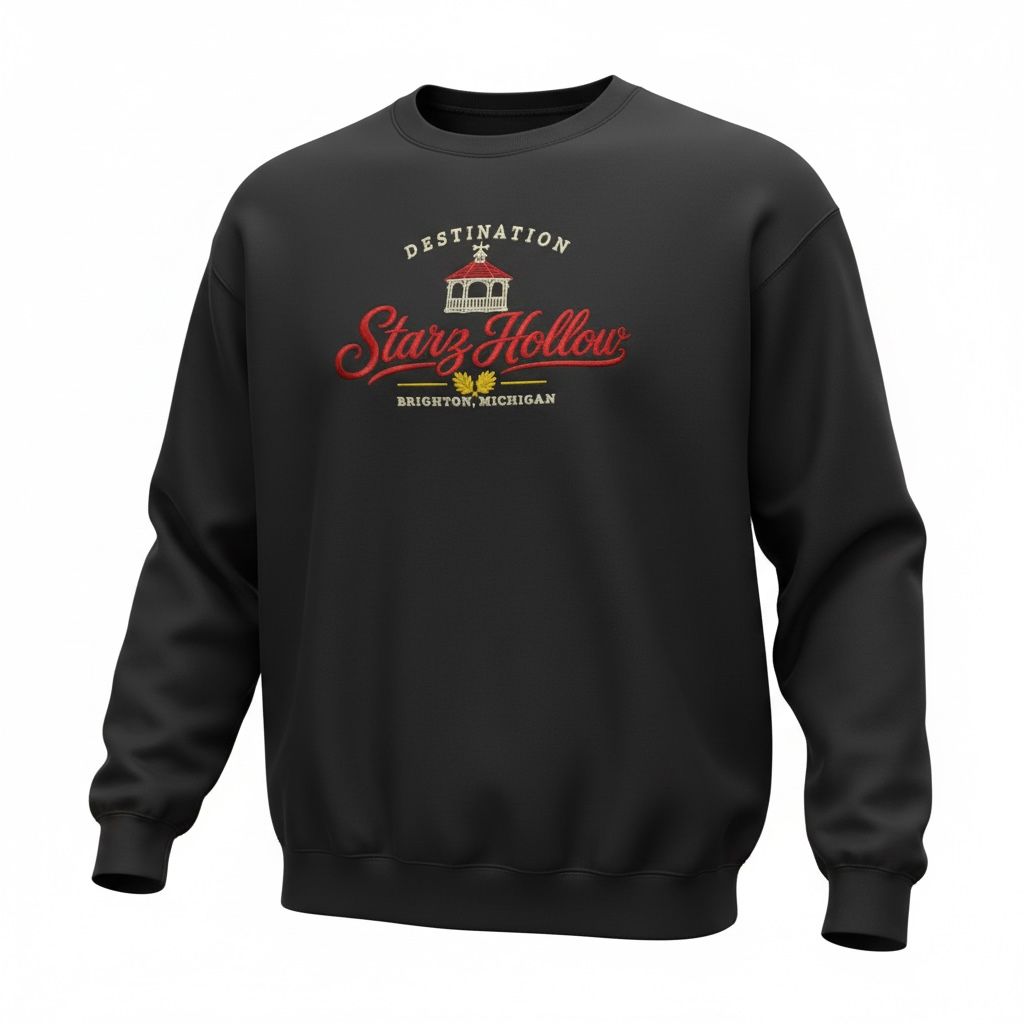 DSH Signature Embroidered Crewneck, Color: Black, Size: X-Small