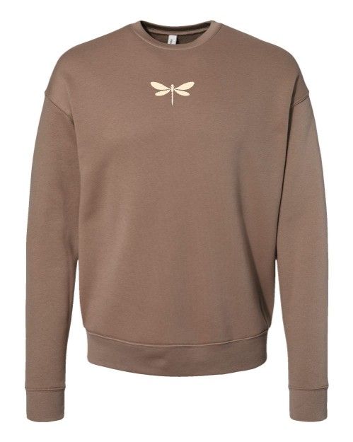 Dragonfly Icon Embroidered Crewneck, Color: Vintage Brown, Size: Small