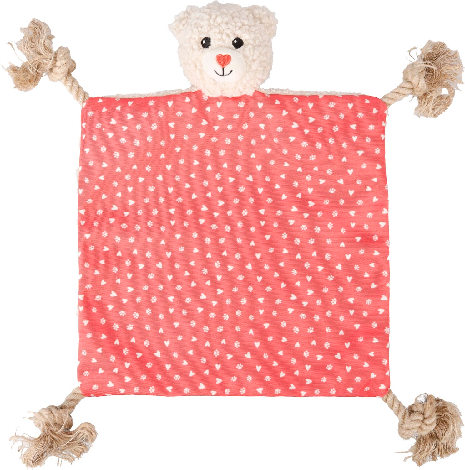 Speelgoed Lief Knuffeldoek &amp; Beer met Touw – Rood &amp; Wit