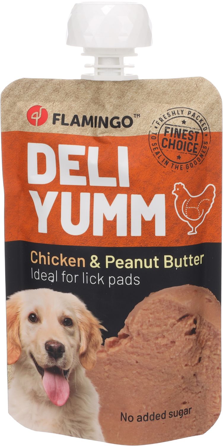 Snack Deli Yumm Pasta met Kip &amp; Pindakaas – Vloeibare hondensnack 90 g