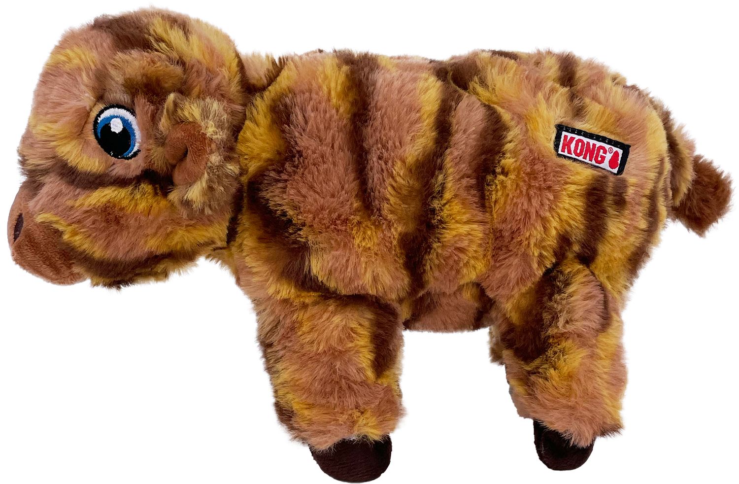 ​KONG® Speelgoed Low Stuff Stripes Koe Bruin – Pluche hondenspeeltje met squeaker