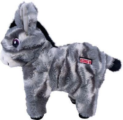 ​KONG® Speelgoed Low Stuff Stripes Ezel Grijs – Pluche hondenspeeltje met squeaker